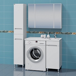 СанТа Мебель для ванной под стиральную машину Лондон 100 R белая – фотография-2